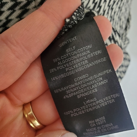 Tibi Black & Cream Houndstooth Dress - Picture 9 of 9